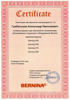 Сертификат Сертификат 2018 — Швеймастер