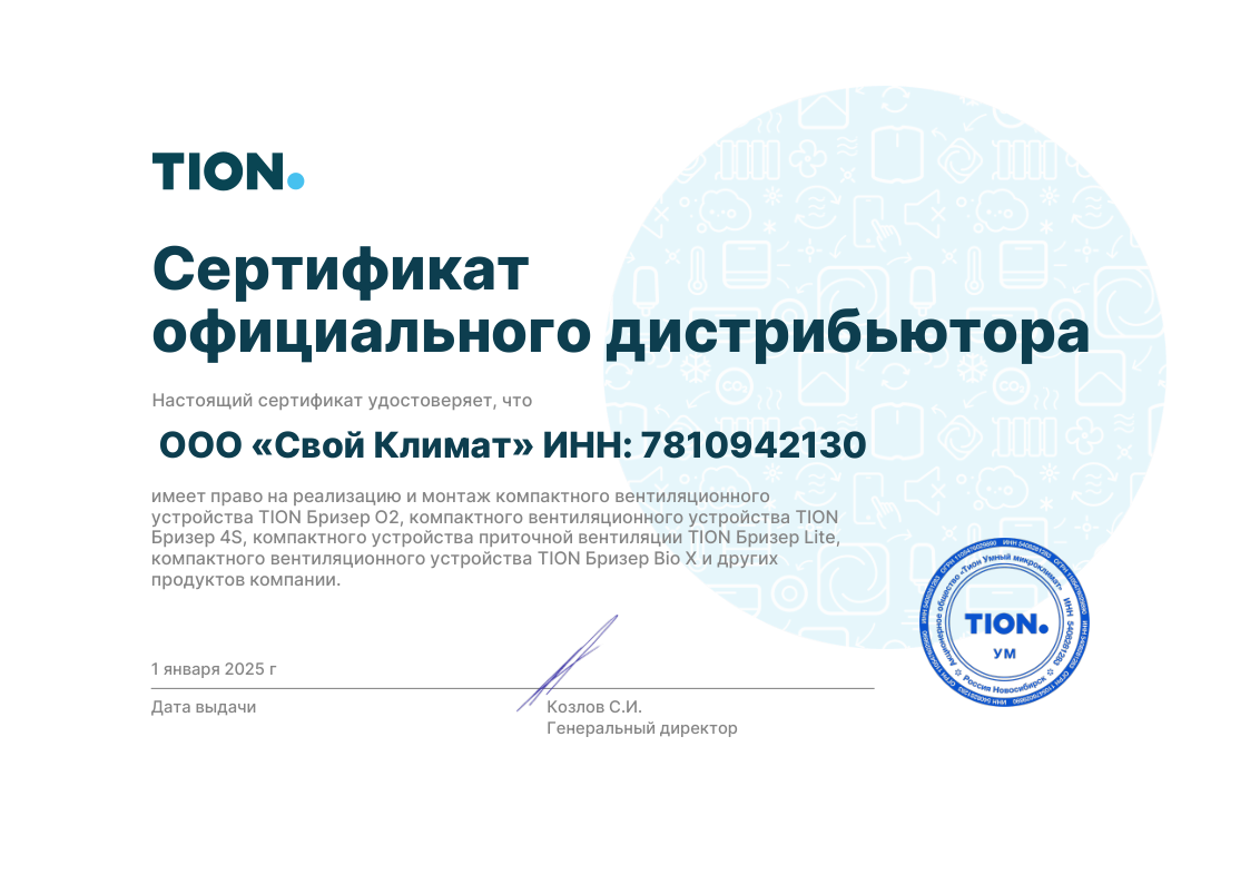 Сертификат Сертификат 2024 — Свой Климат